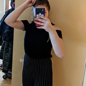 Black Cut Shoulder Shirt